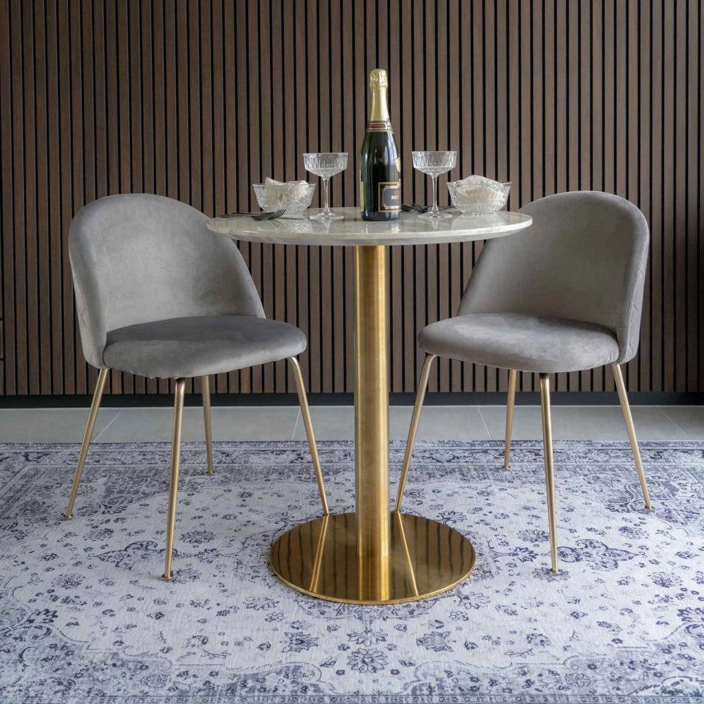 Tavolo Bolzano, Oro, Metallo, 70x70x75 cm