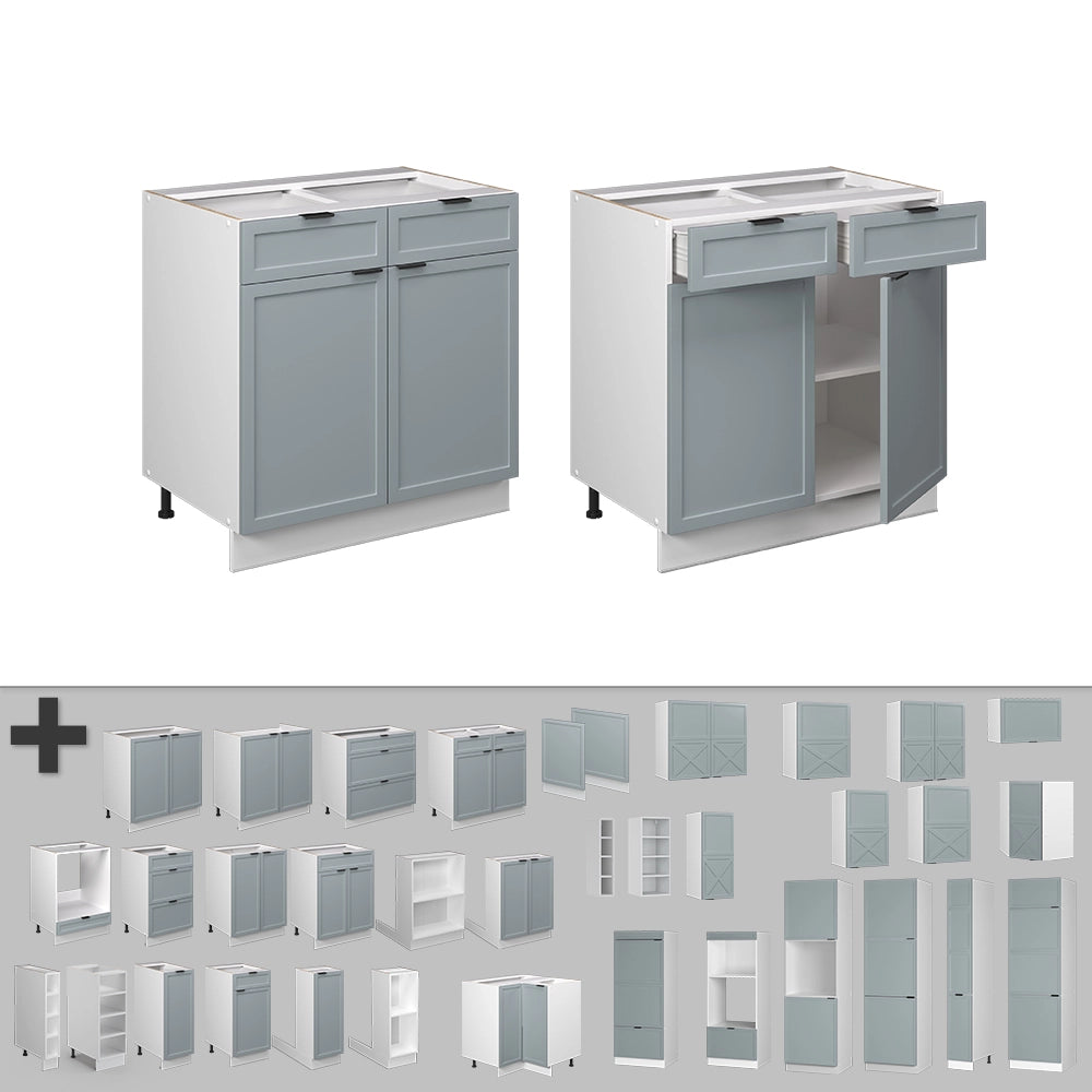 Vicco Mobiletto base per cucina Blu-grigio chiaro 80 cm , PL Antracite