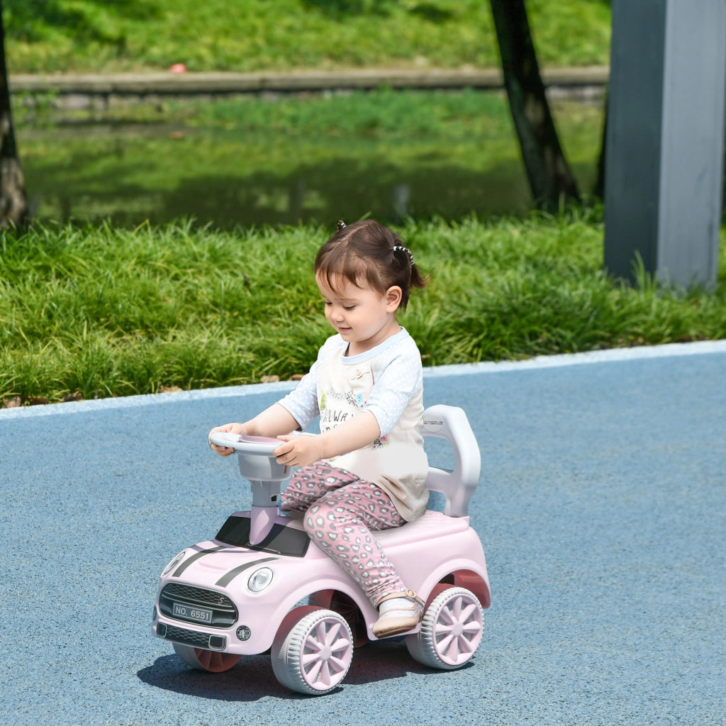 Auto Portagiochi con Volante e Clacson ¨C zephmum ¨C Rosa 53x25x35 cm