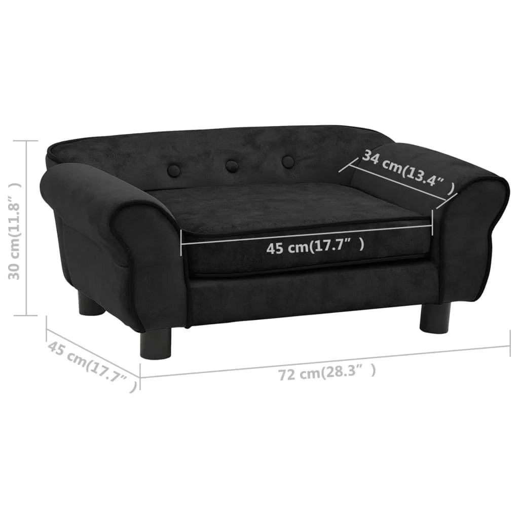Divano per cani nero 72 cm peluche nero 02_0000206