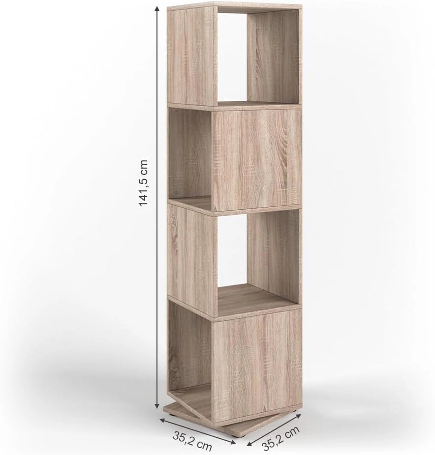 Scaffale girevole, Sonoma, 35.2 x 144.2 cm, per l’archiviazione di documenti e scatole 30x30 cm, ruotabile a 360°