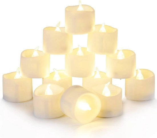 Lampadine LED senza fiamma 24-pack - Sicurezza e atmosfera per ogni occasione