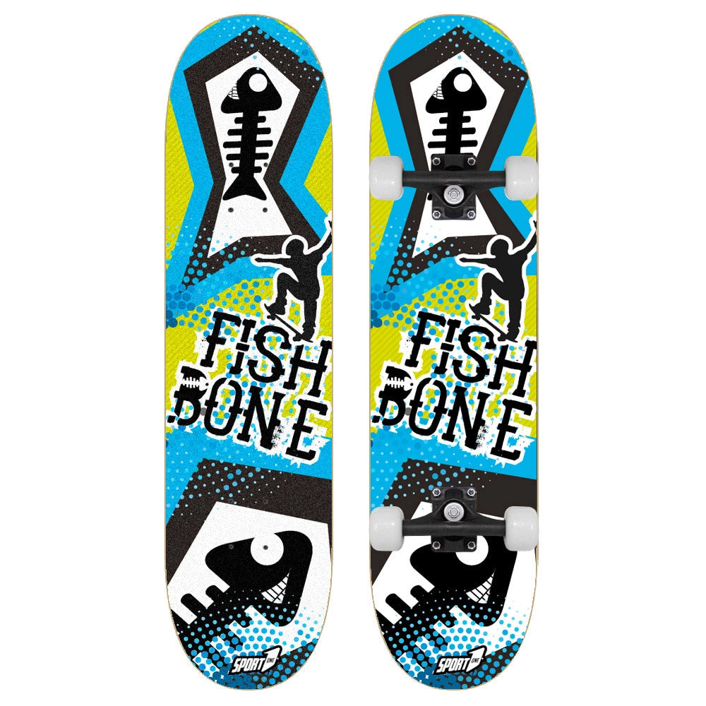 Skateboard con Tavola 80 cm in Legno Concava Double Drago Fish Grab