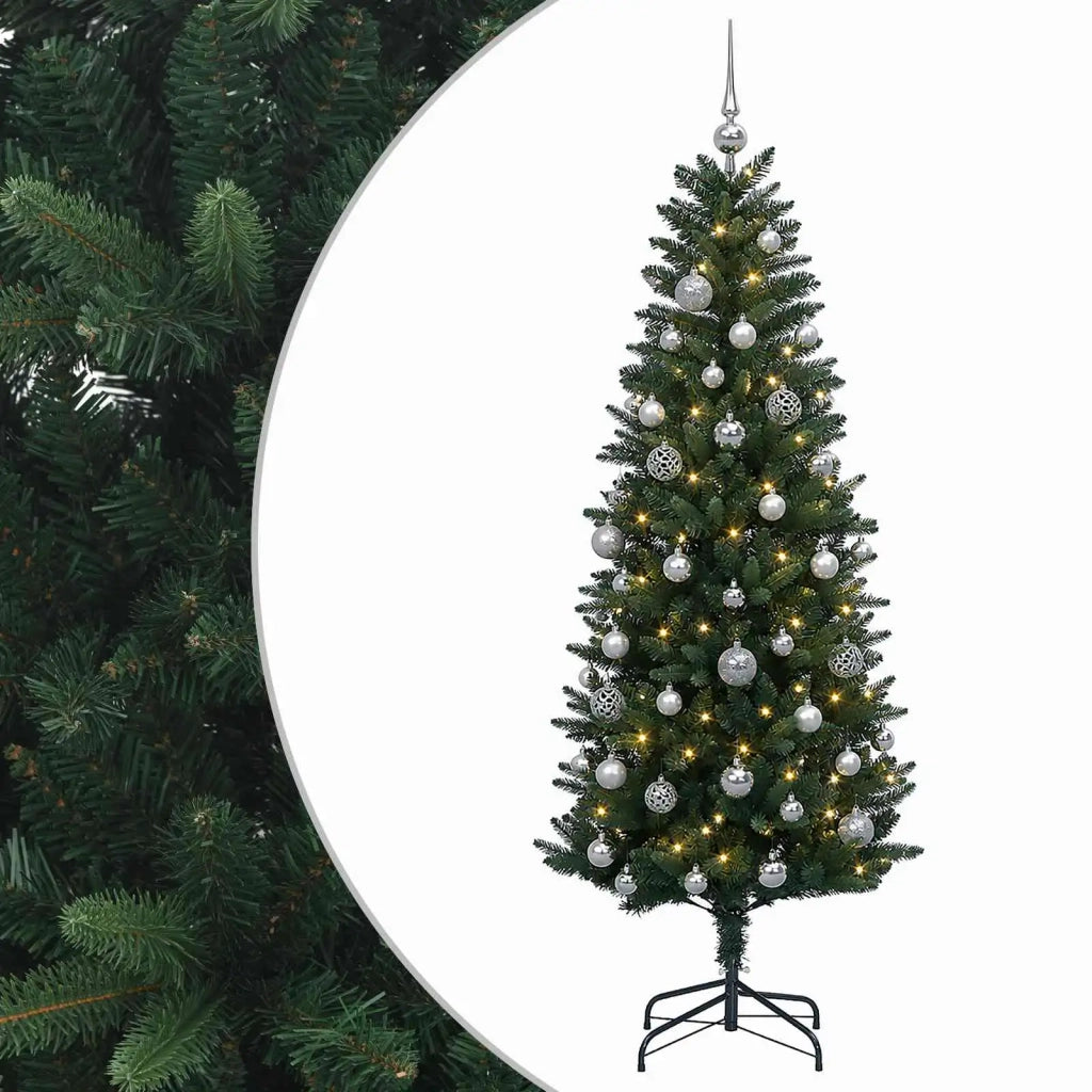 Albero di Natale Artificiale con Palline 150 cm 150 LED 3466020