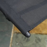 Sedia a Dondolo Ergonomica con Poggiatesta e Braccioli, in Metallo Zincato e Textilene, 63l x 160P x 88H cm, Nero