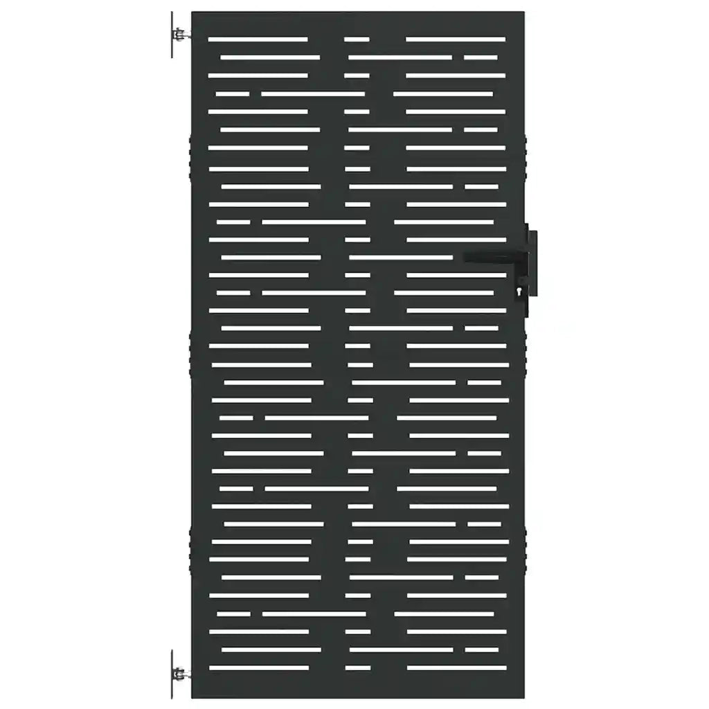 Cancello da giardino con blocco Nero 85 x 200 cm