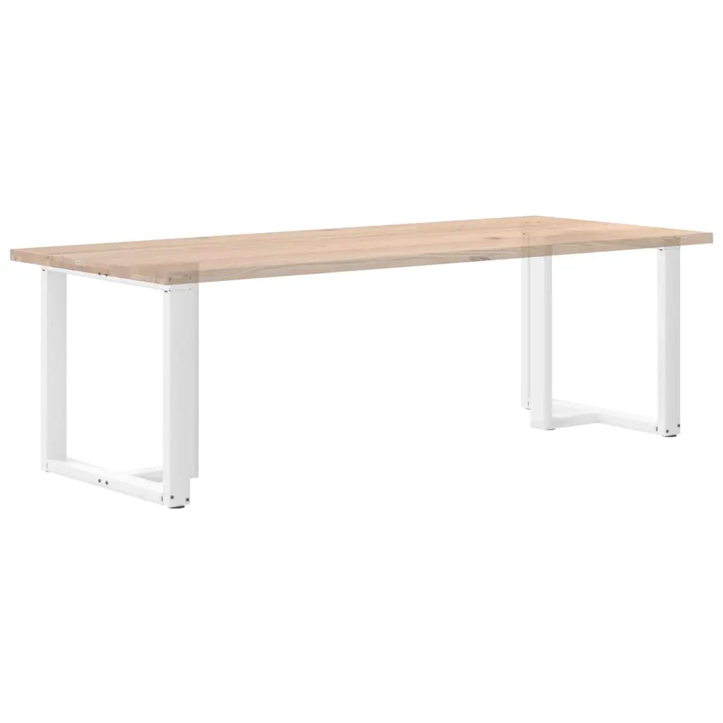 Gambe per tavolo da pranzo a forma di T 2 pz bianche 70x35x(72-73) cm in acciaio 4013057