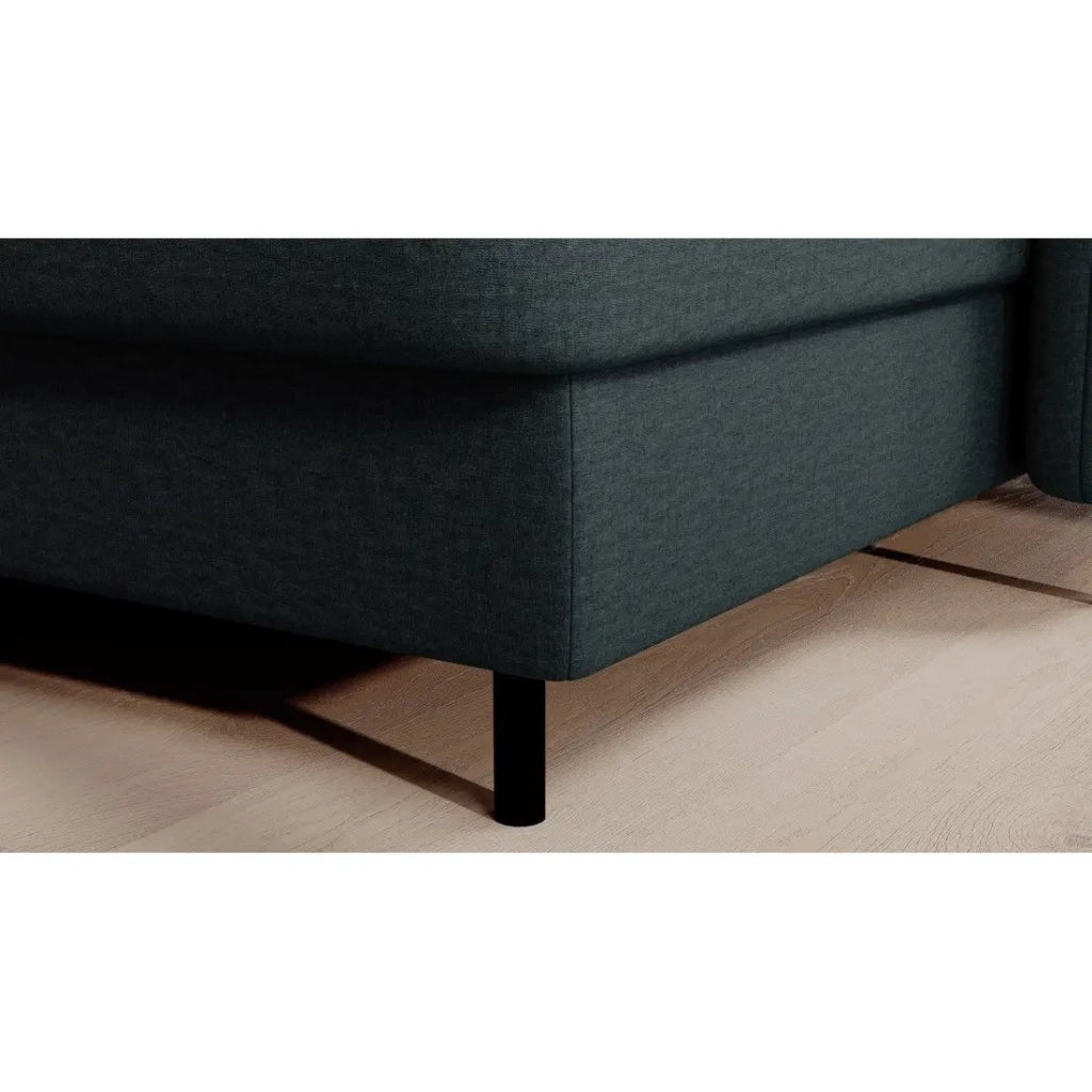 Divano angolare convertibile BERTHO 306 cm verde scuro - Angolo destro con contenitore