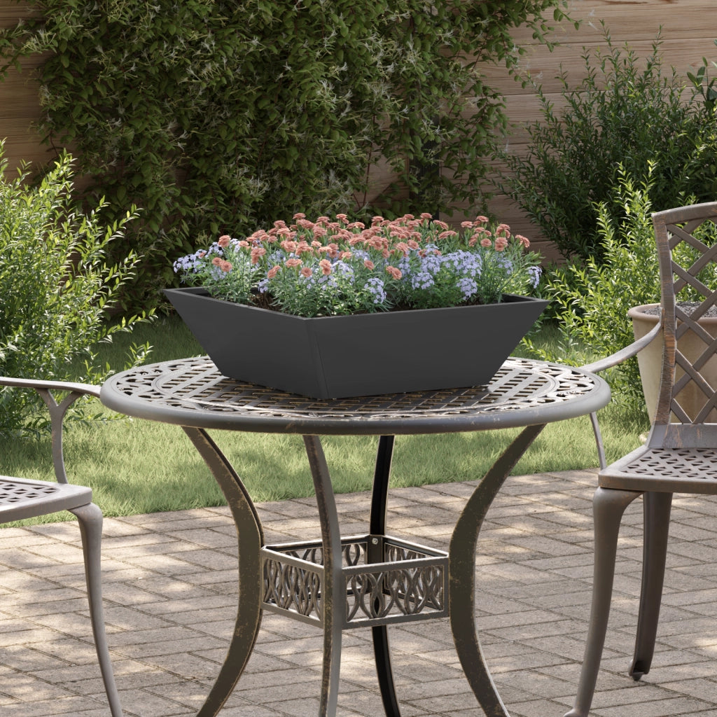 Set di Fioriere in Plastica Nera 50 x 50 x 15 cm