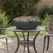 Set di Fioriere in Plastica Nera 50 x 50 x 15 cm
