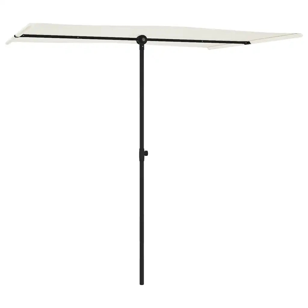 Ombrellone da Giardino-Ombrello da Balcone Palo in Alluminio 2x1,5 m Bianco Sabbia
