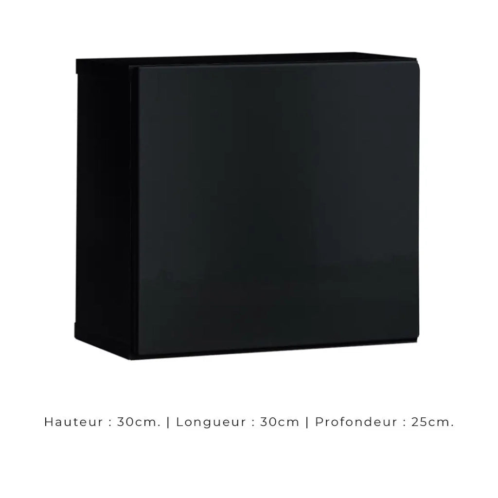 Set di mobili da soggiorno SWITCH XXIV – LED – Nero lucido – Composizione murale design