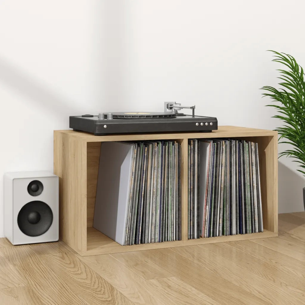 Contenitore per Vinili Rovere 71x34x36 cm in Legno Multistratocod mxl 97196