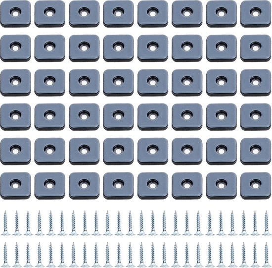 48 pezzi di smalti per mobili a Teflon, gomme anti vibrazioni per mobili, Ø 25 mm (quadrato)