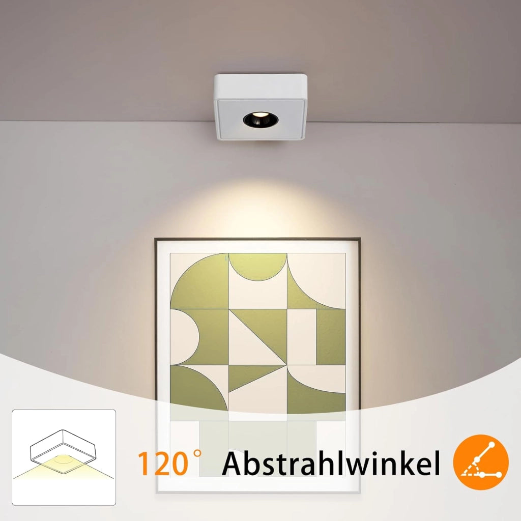 ZMH Faretto da soffitto LED da superficie 7W a sospensione bianco caldo