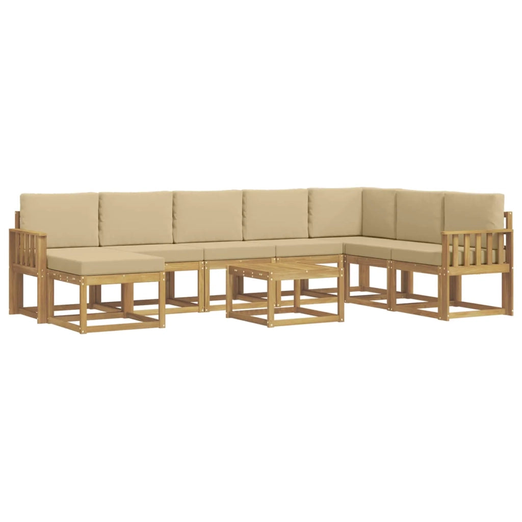 Set di divani da esterno 9 pz Bianco e Beige 3388082