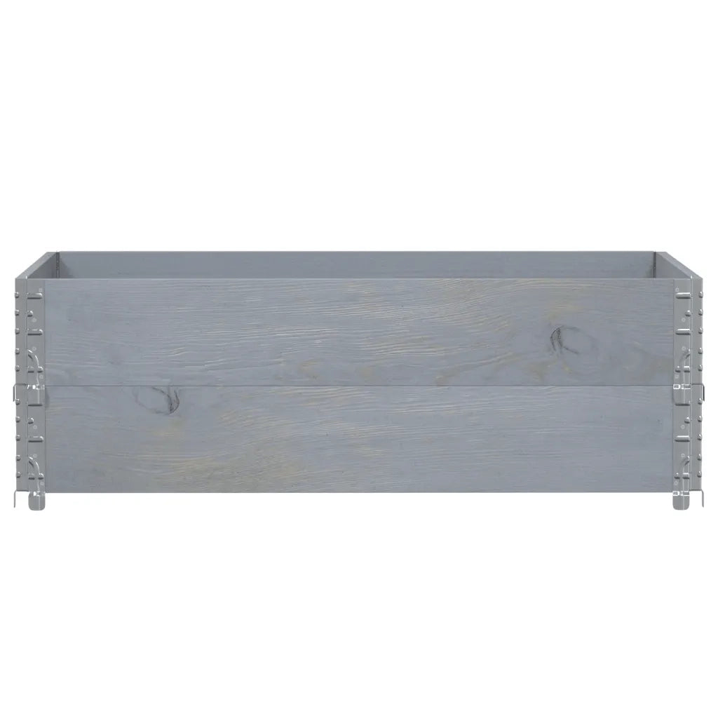 Fioriera | Cassetta per fiori | Vaso da Giardino Grigia 120x80 cm Legno Massello di Pino
