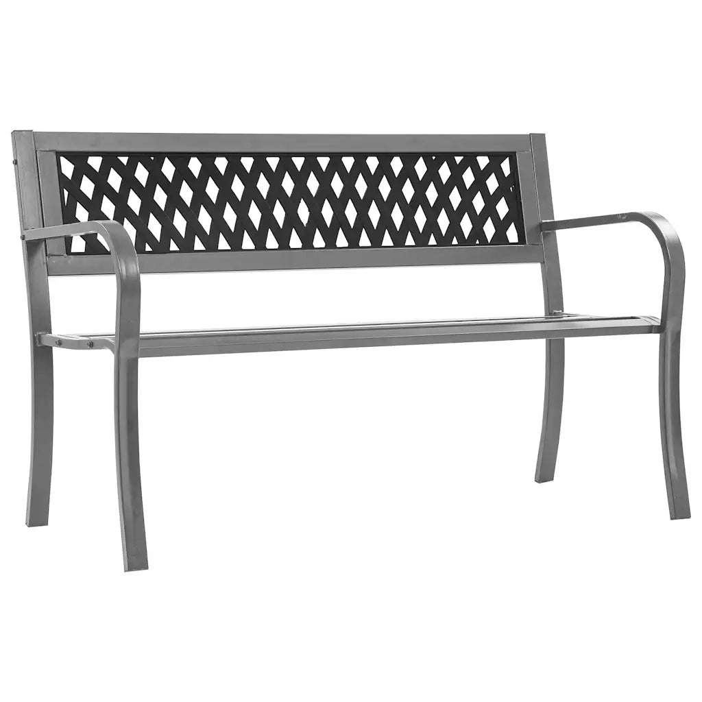 Panca da Giardino Nera 120 cm Acciaio