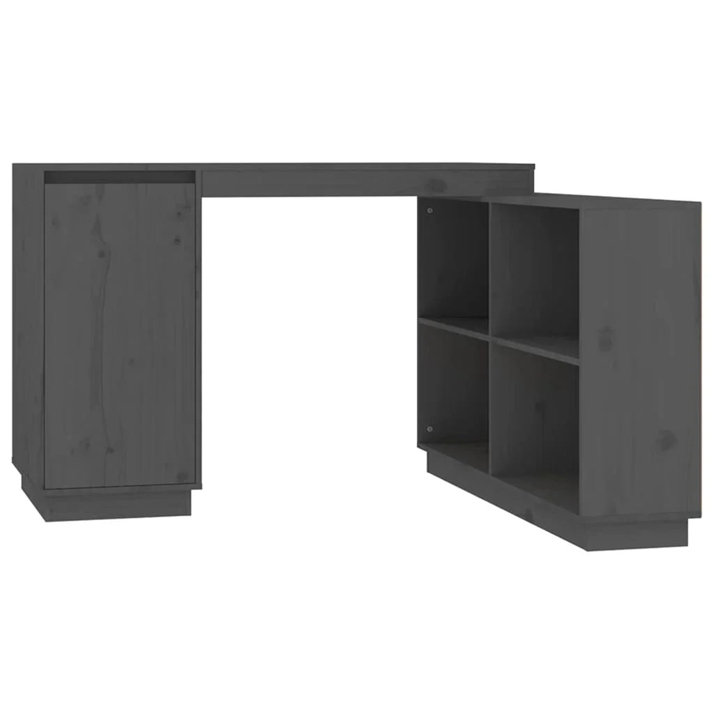 Scrivania tavolo postazione di lavoro mobile per computer studio 110 x 50 x 75 cm legno massello di pino grigio 02_0023822