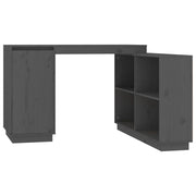 Scrivania tavolo postazione di lavoro mobile per computer studio 110 x 50 x 75 cm legno massello di pino grigio 02_0023822