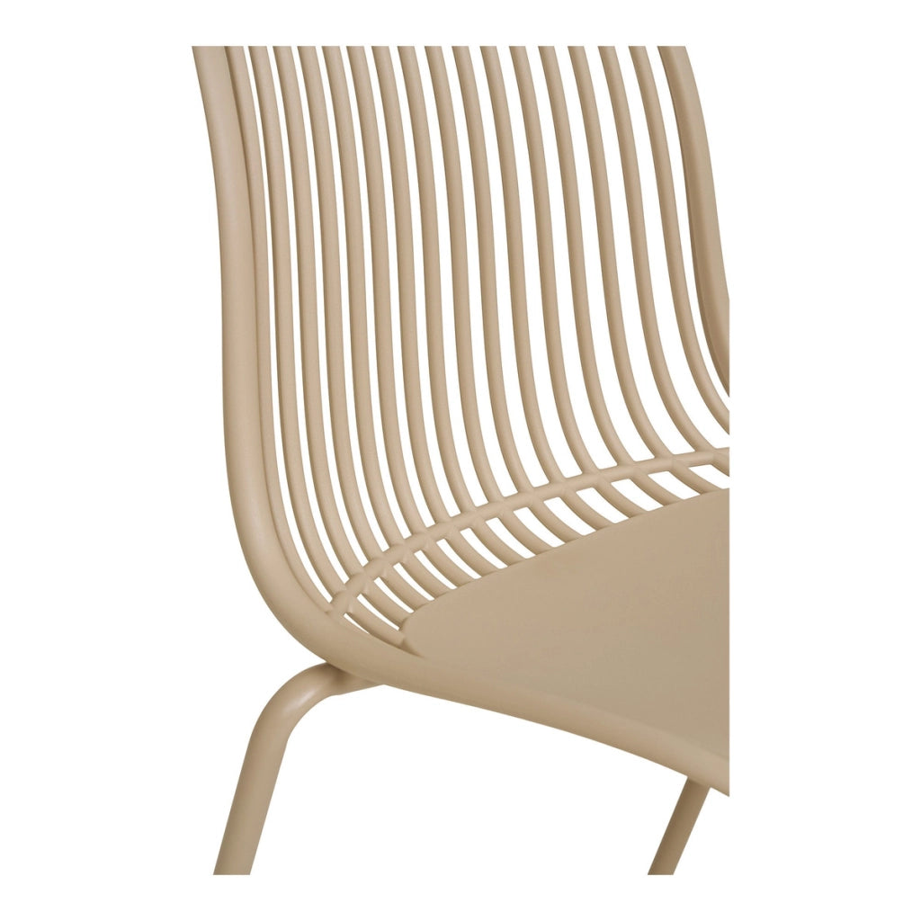 Set di 4 Sedie da Giardino Branson, Beige, Plastica, 55x46,5x82 cm