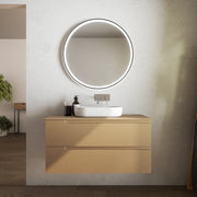 Mobile bagno sospeso 70 cm due cassetti sabbia opaco con top | Ardenne