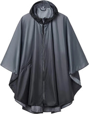 Poncho per adulti, apribile, impermeabile, con cappuccio e chiusura a zip, per uso all'aperto