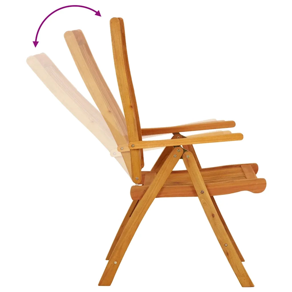 Sedie da Giardino Pieghevoli 2pz in Legno Massello di Eucalipto 316069