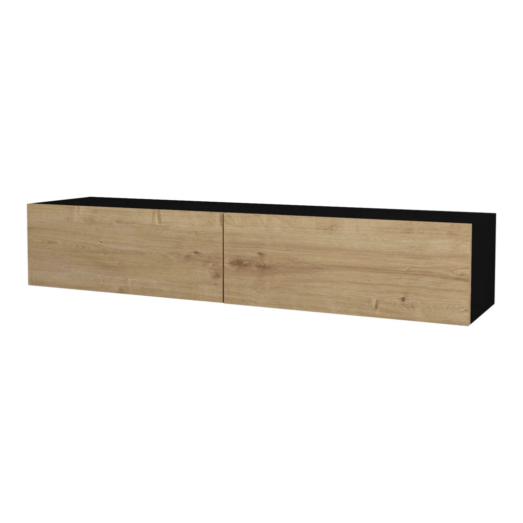 Mobile porta TV 135 x 31 x 25 cm effetto rovere e nero 03_0007869