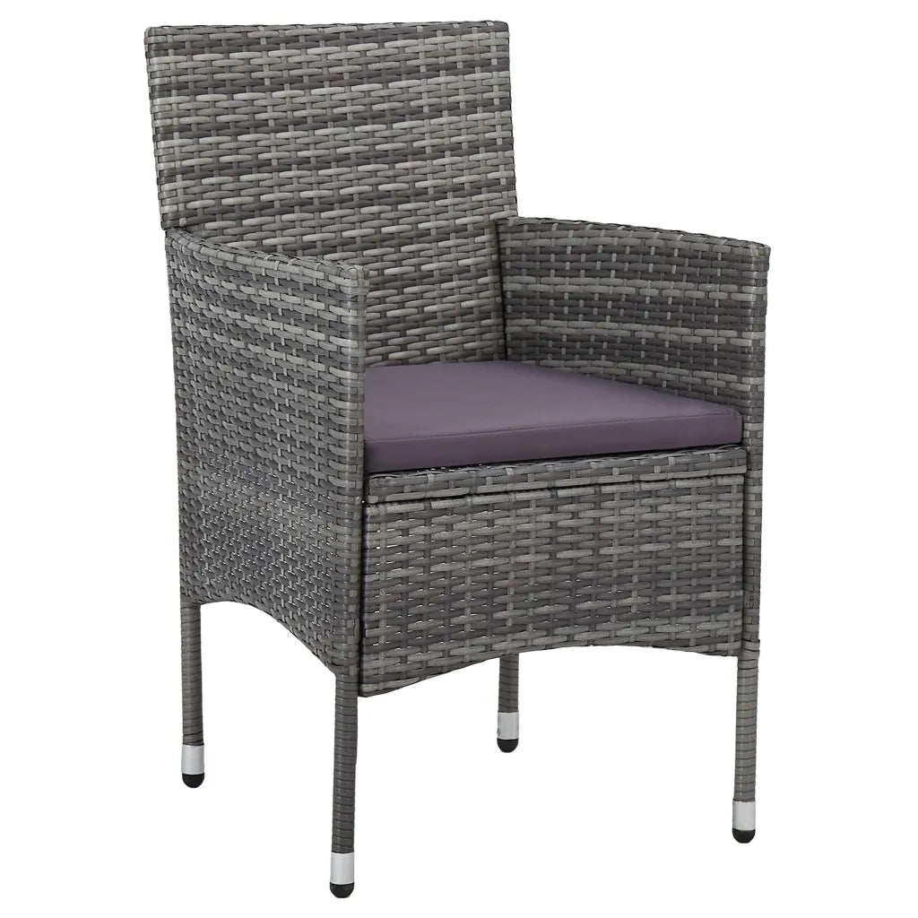 Set da Pranzo per Giardino 11 pz in Polyrattan Grigio cod mxl 41766