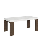 Tavolo Allungabile 180/284x90x77 cm Roxell Mix piano Bianco Frassino gambe Noce