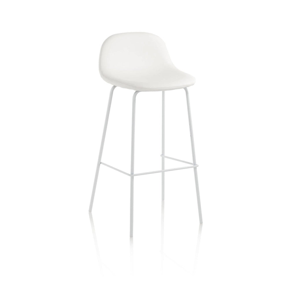Set 2 Sgabelli 42x43x91,5 cm in Similpelle Bianco