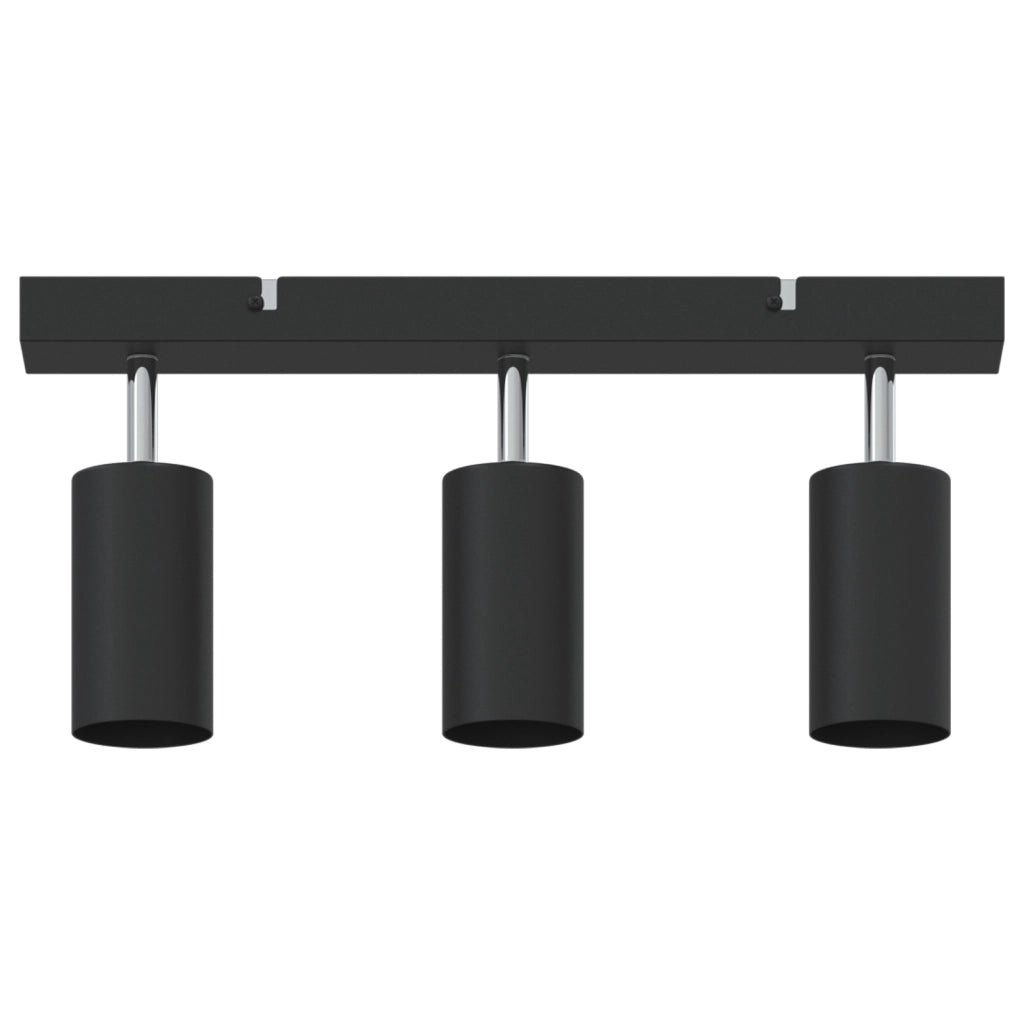 Faretto da soffitto 3 vie regolabile nero GU10 di