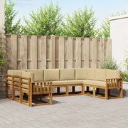 Set di divani da esterno con cuscino 9 pcs Naturale e Beige 3366981