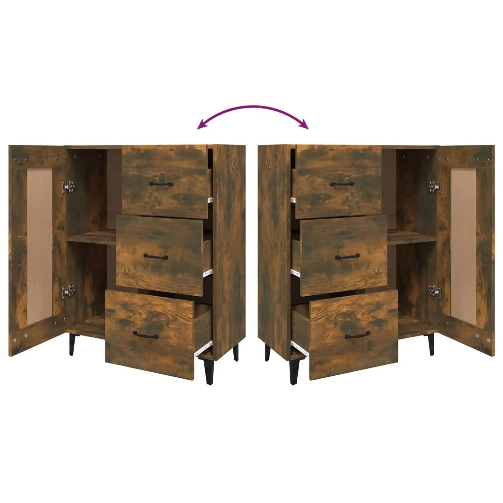 Credenza Rovere Fumo 69,5x34x90 cm in Legno Multistrato
