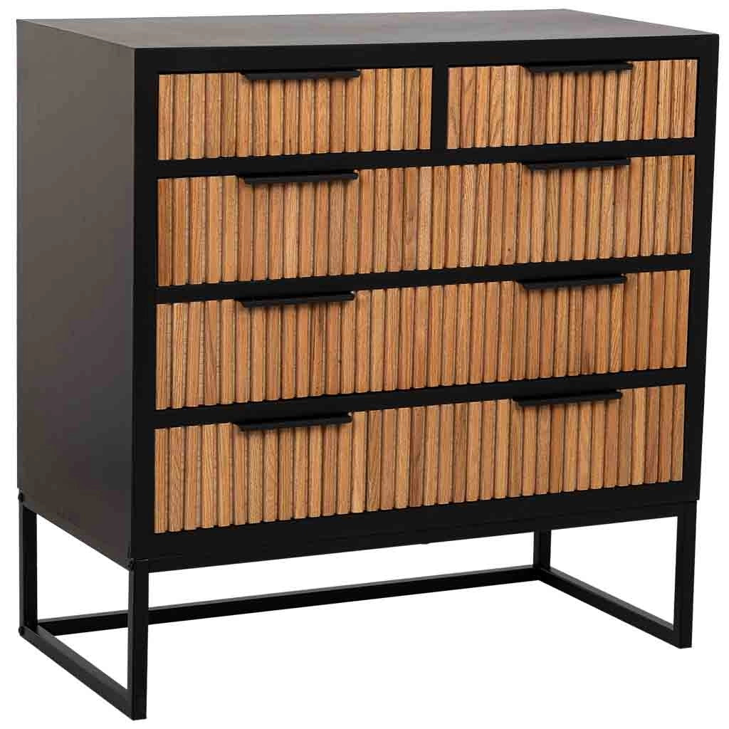 Cassettiera 4 cassetti legno e metallo 80x39,5x81h cm