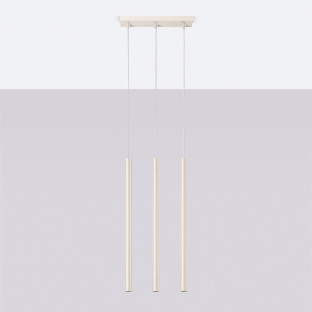 Lampada a sospensione VELINO beige 3 luci G9 50 cm
