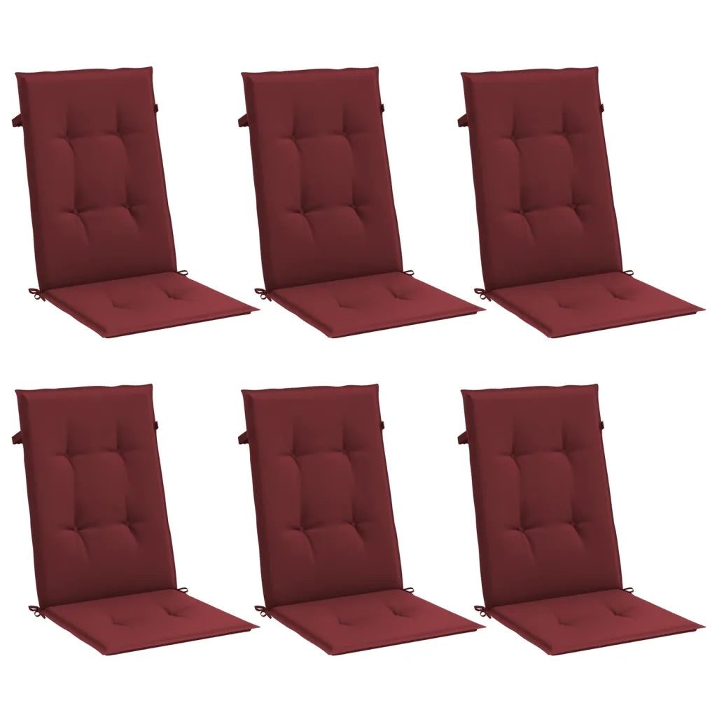 Cuscini Sedia Schiena Alta 2 Rosso Vino Mélange 120x50x4 cm 4002441