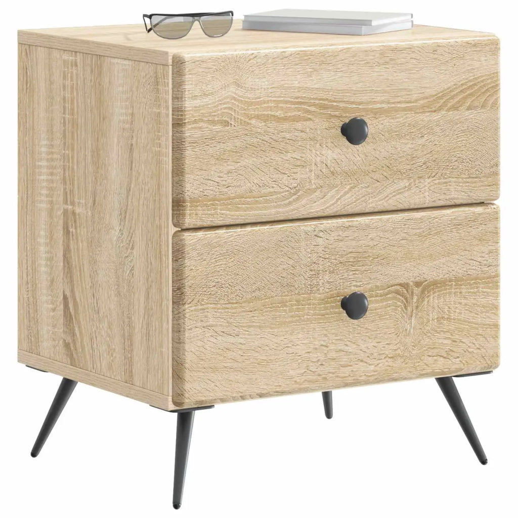 Set di 2 Comodini | Armadio da Notte | Mobiletto da notte Rovere Sonoma 43 x 34,5 x 47,5 cm