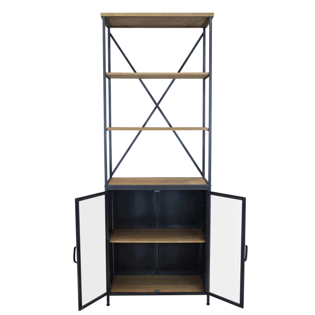 Libreria Industrial in Acciaio Legno cm 68x39x183 - WINSTON