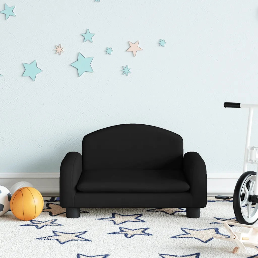 Divano per Bambini Nero 50x40x30 cm in Tessuto