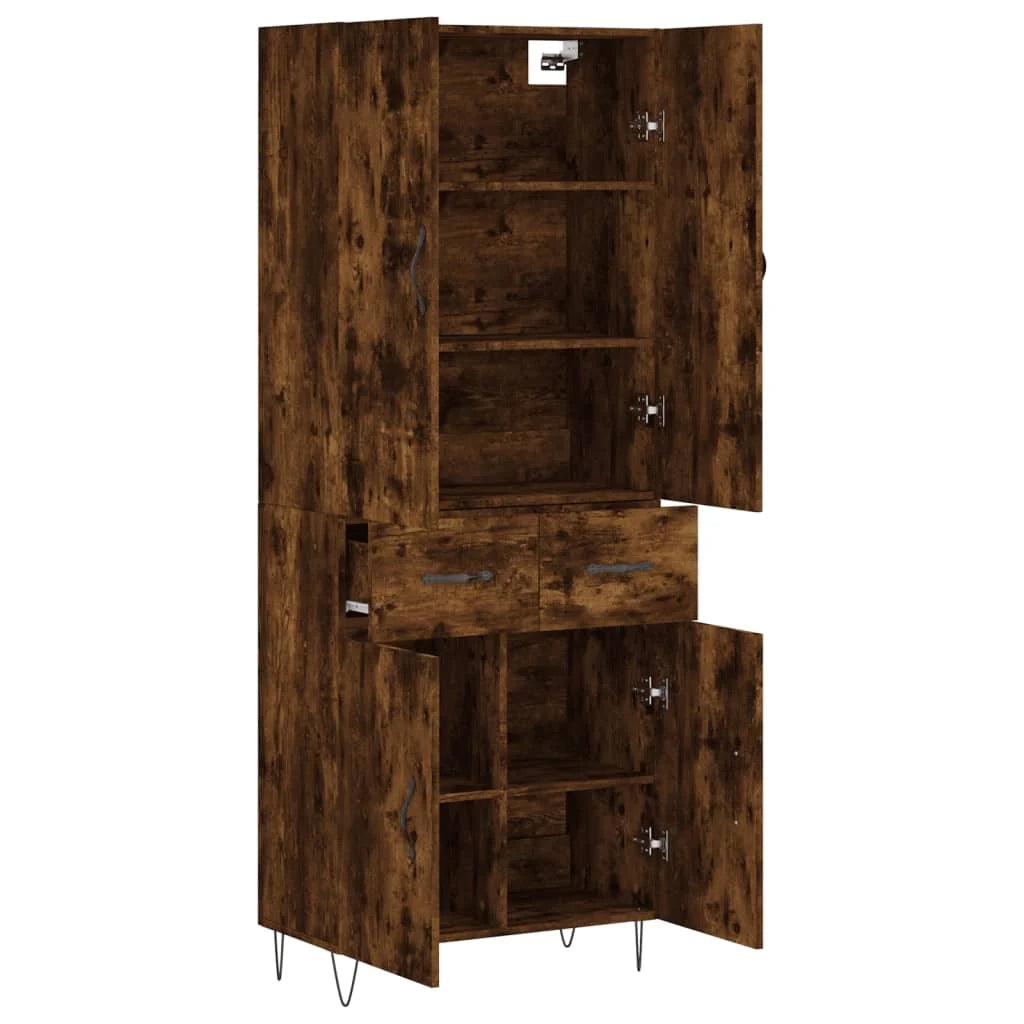 Buffet credenza cassettiera armadio mobile contenitore organizer cucina soggiorno salotto alto 69,5 x 34 x 180 cm legno ingegnerizzato marrone 02_0033506