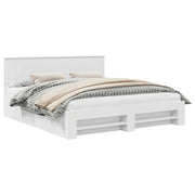 Letto matrimoniale | Letto per adulti | Struttura del letto Bianco 180 x 200 cm Legno multistrato