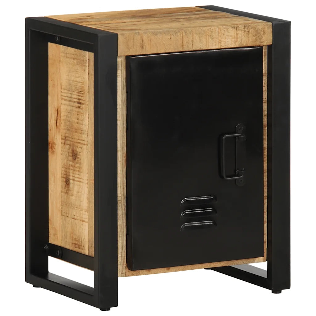 Comodini 2 pz-Set di 2 Tavolino da notte in Legno Massello di Mango Grezzo 364287