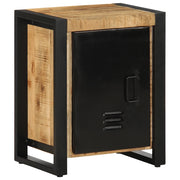 Comodini 2 pz-Set di 2 Tavolino da notte in Legno Massello di Mango Grezzo 364287