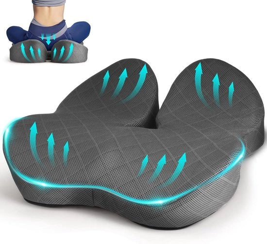 Cuscino da sedere in materiale espanso di alta qualità - ortopedico e ergonomico (grigio scuro)