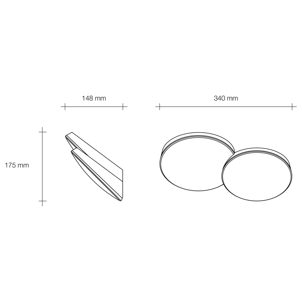 PATRA applique da parete 2 Luci attacco GX53 in gesso bianco 148cm