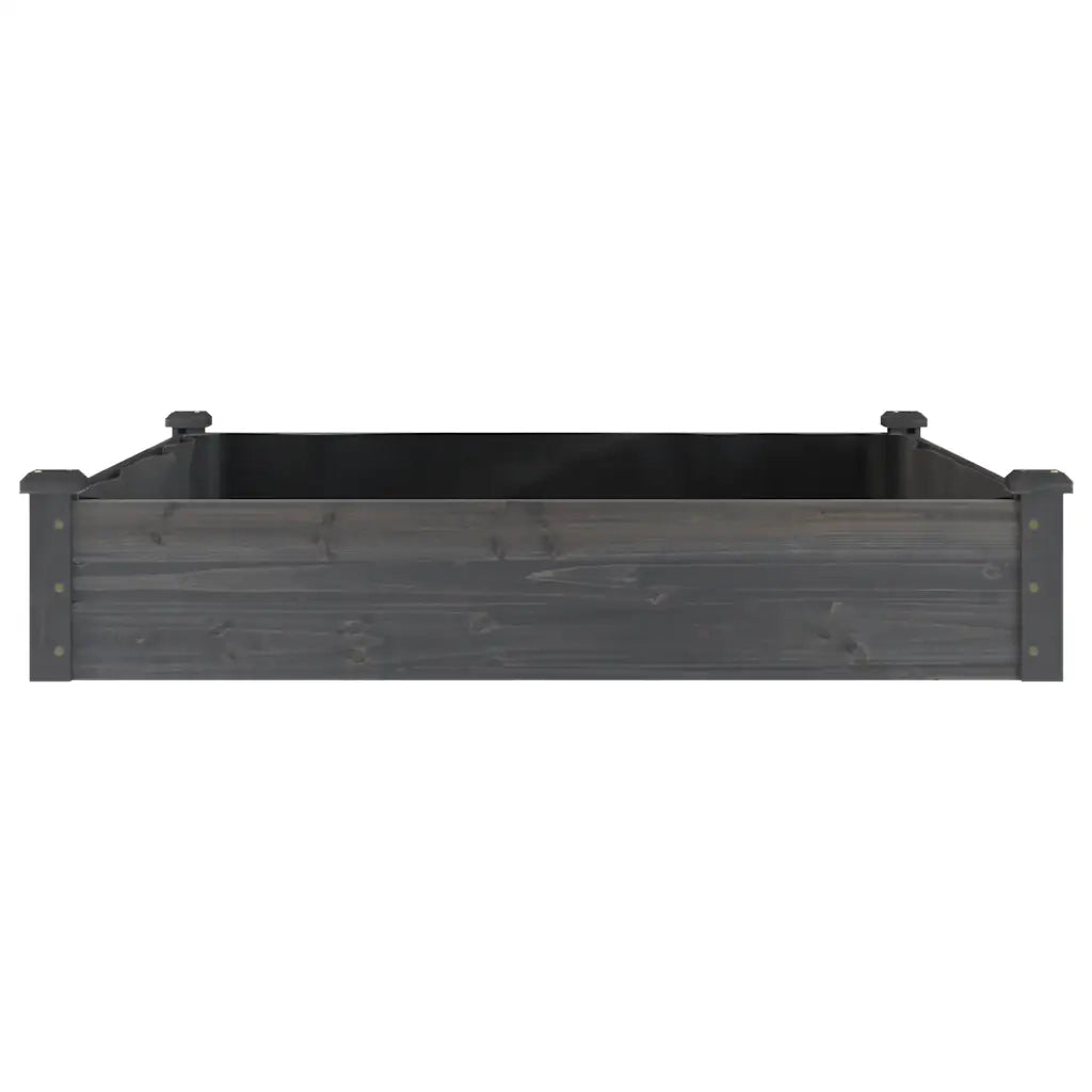 Fioriera Giardino con Fodera Grigia 120x120x25cm Massello Abete 364294