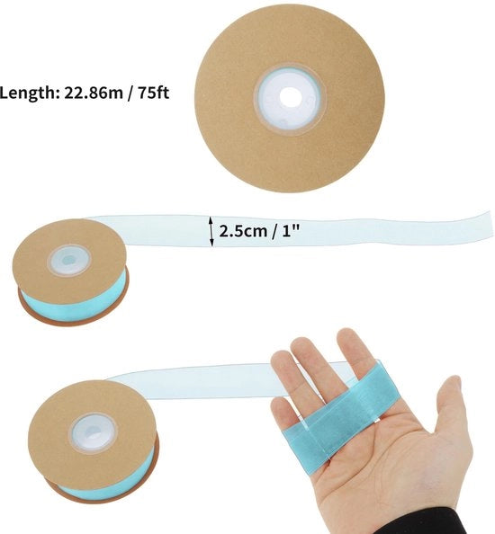 Decorazione per Cadeau 22,86 m x 2,5 cm - Lint di Decorazione - Lint per Matrimonio - Lint Decorativo - Lint Creativo - Lint Duraturo e Flessibile