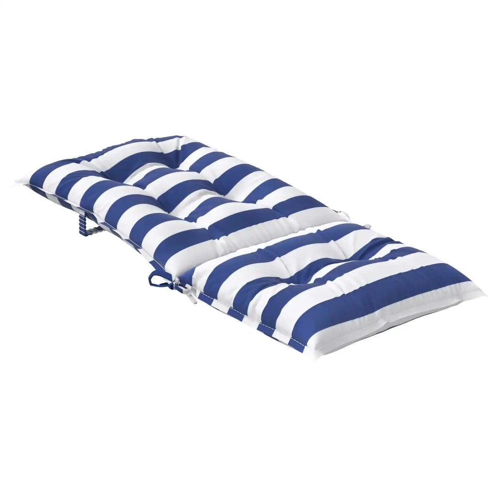 Cuscino da Esterno 4 pcs Blu e Bianco 120 x 50 x 7 cm Tessuto